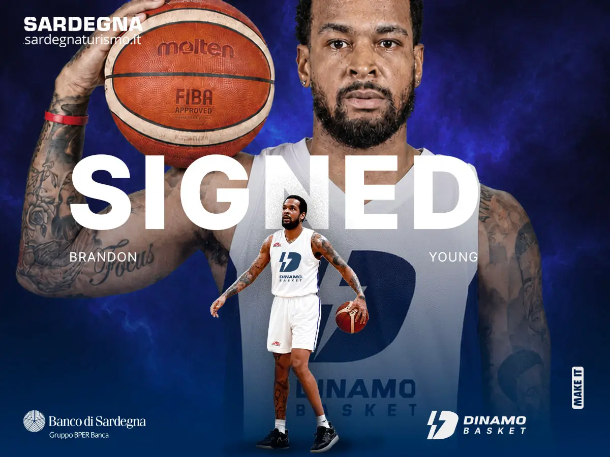 Cover image for Dinamo Sassari, Brandon Young officially signed: new reinforcement after Kajami-Keane’s injury